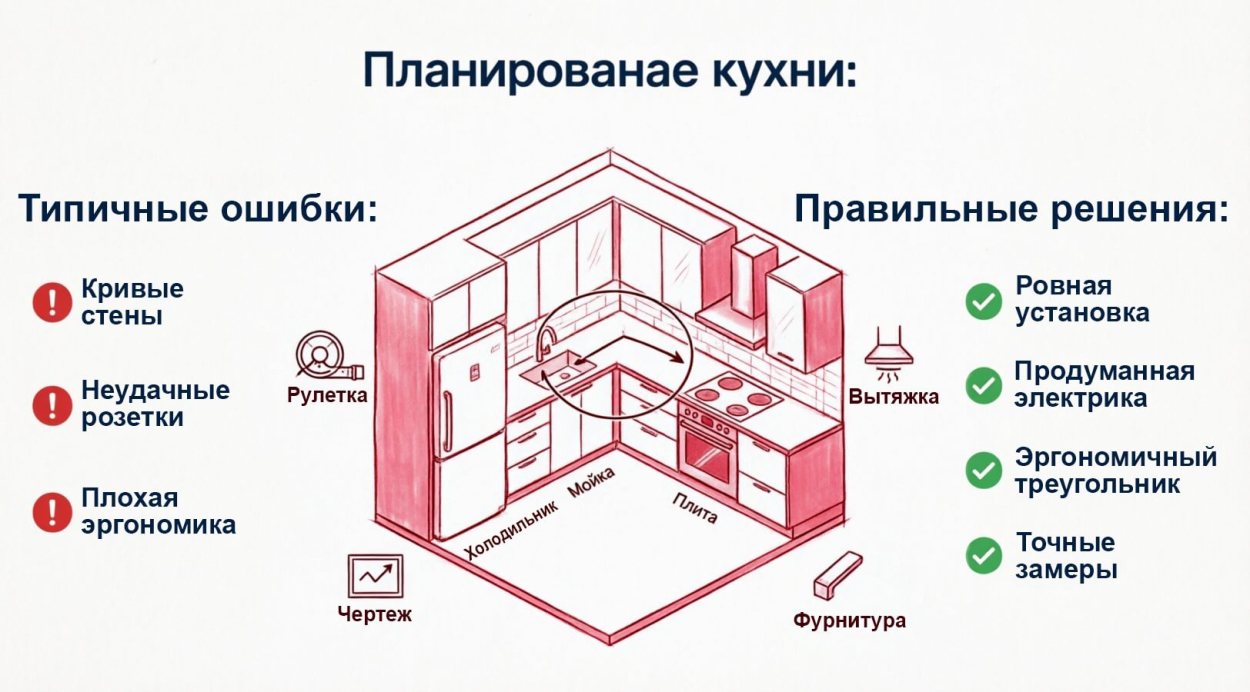 8 ошибок при заказе кухонного гарнитура и как их избежать