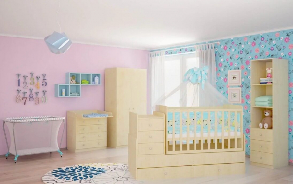 Кровать для новорожденных "Комодом" фото 