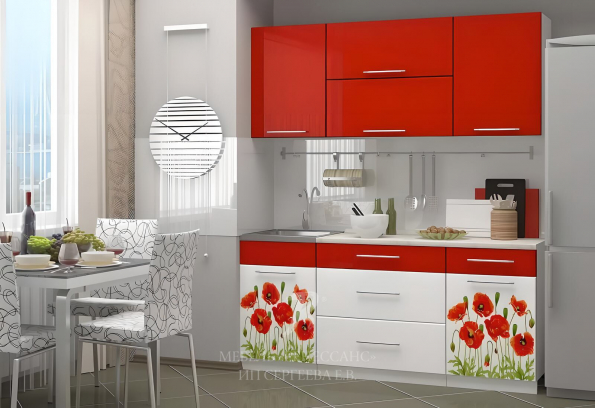 Кухня "Букет маков" фото 