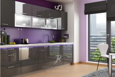 Кухня "Черный акрил"