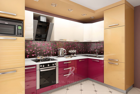 Кухня "Красное на белом" фото 