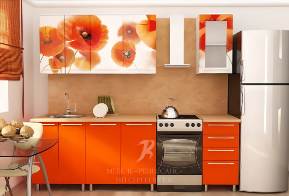 Кухня "Красные маки" фото 