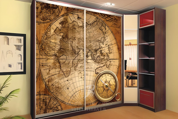 Шкаф-купе "Карта мира" фото 